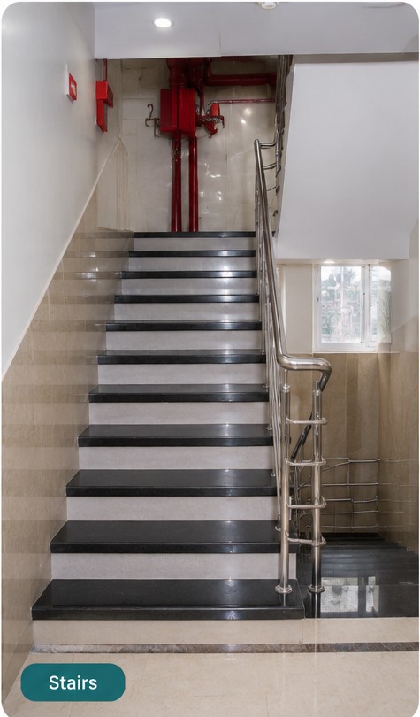 Staircase with handrails